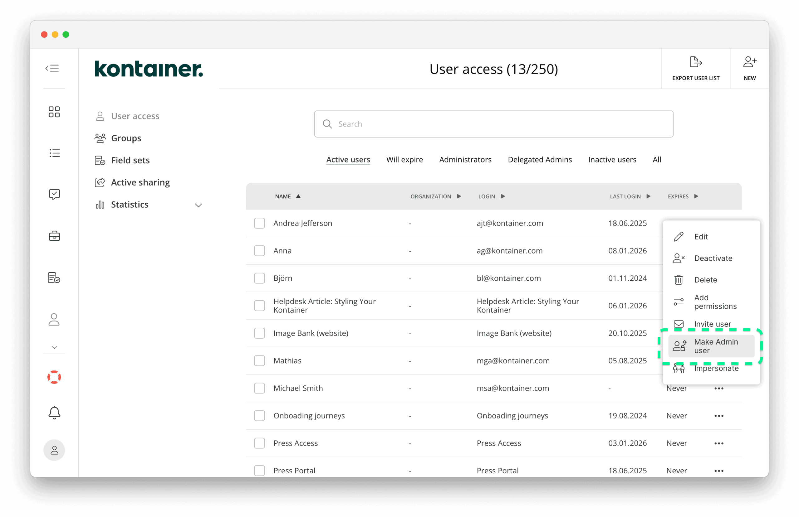Kontainer Permissions_changing user type