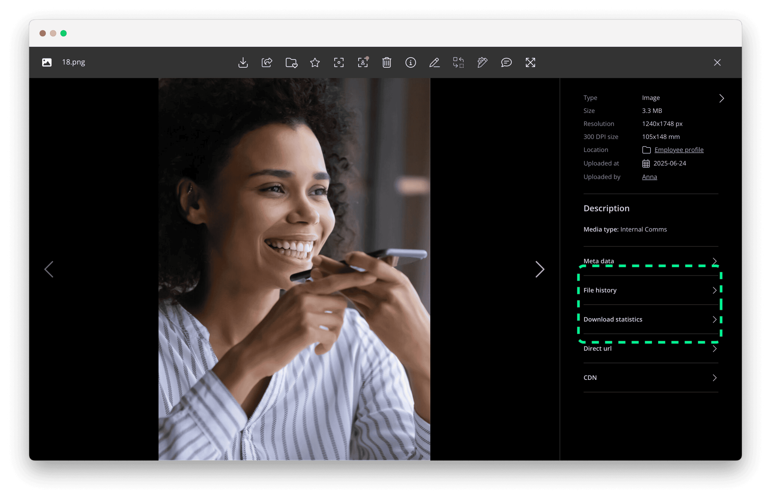 Kontainer DAM statistics data on file