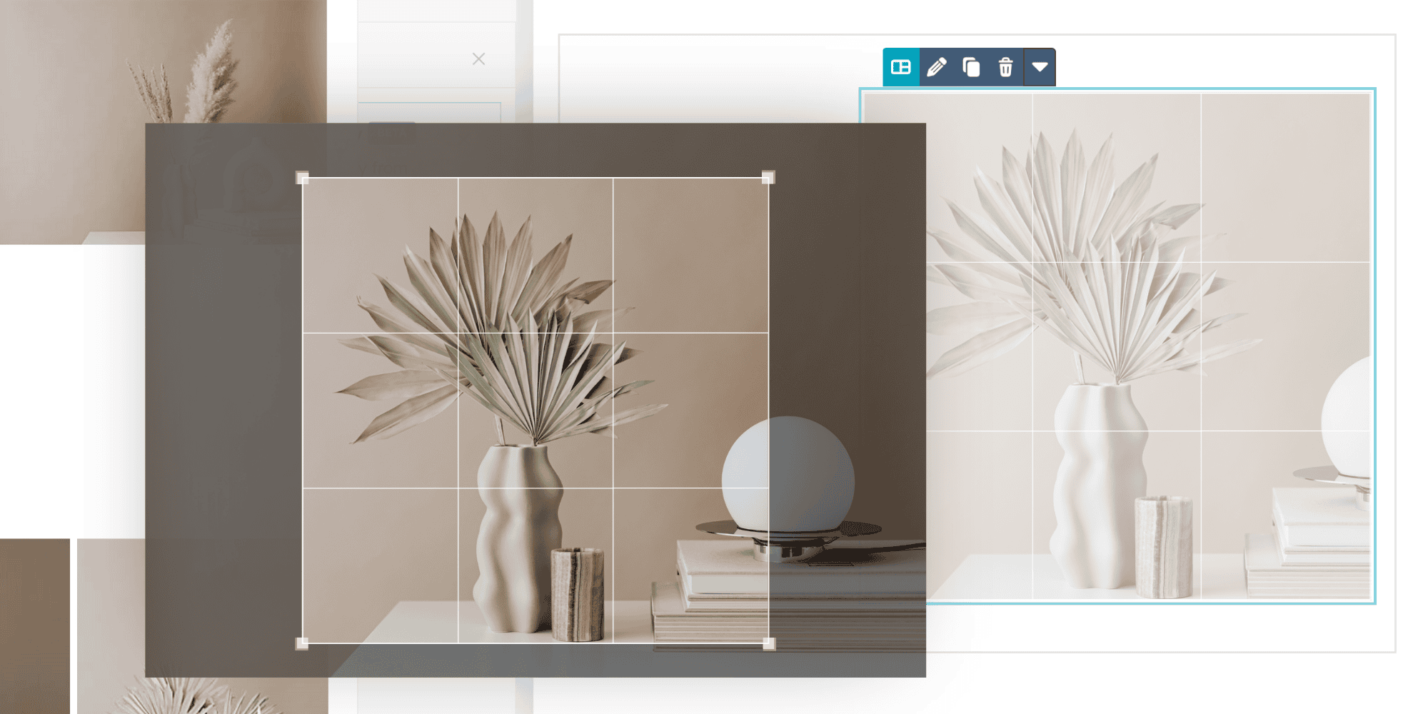 Image being dragged into a HubSpot design from Kontainer DAM
