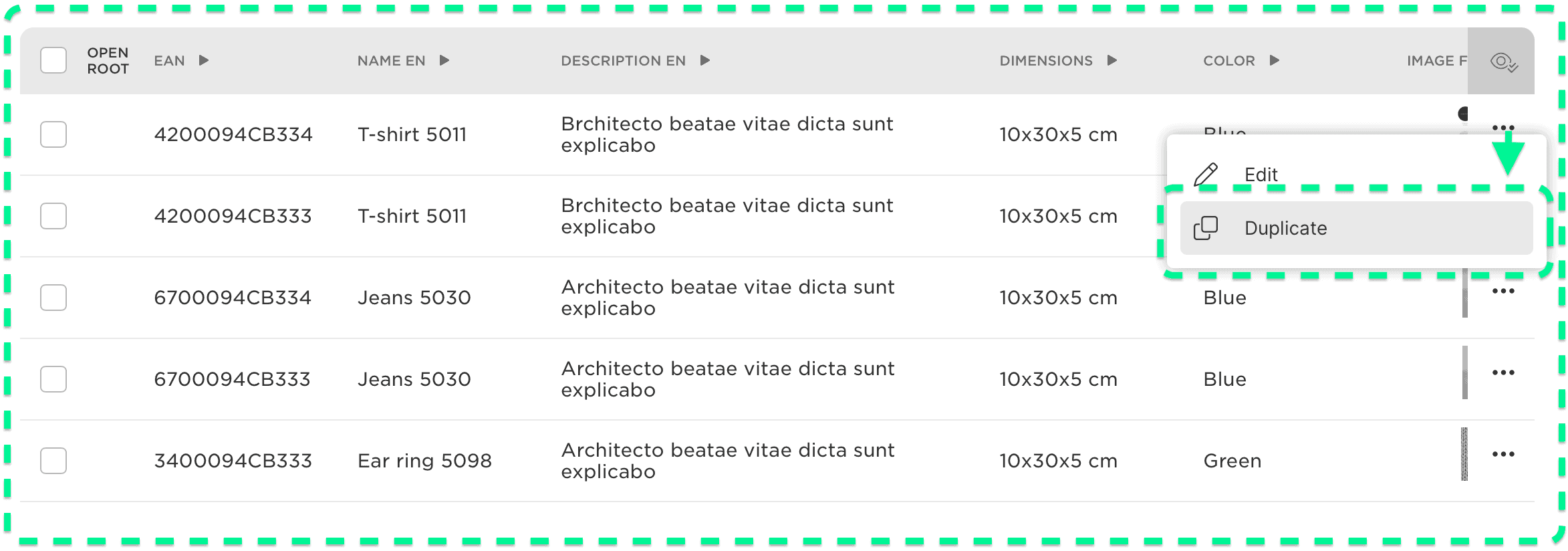 Duplicating a product in Kontainer PIM
