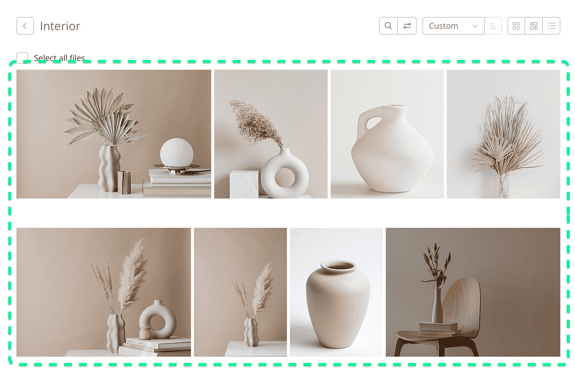 Kontainer grid file view
