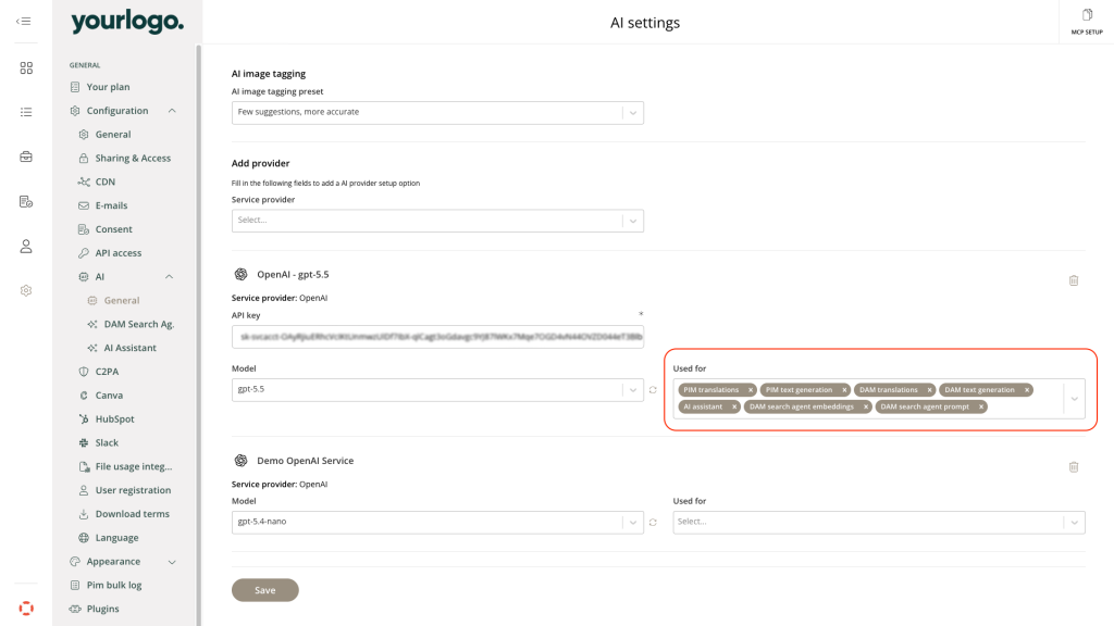 Integrate your favorite AI Agent into Kontainer to make use of the semantic search