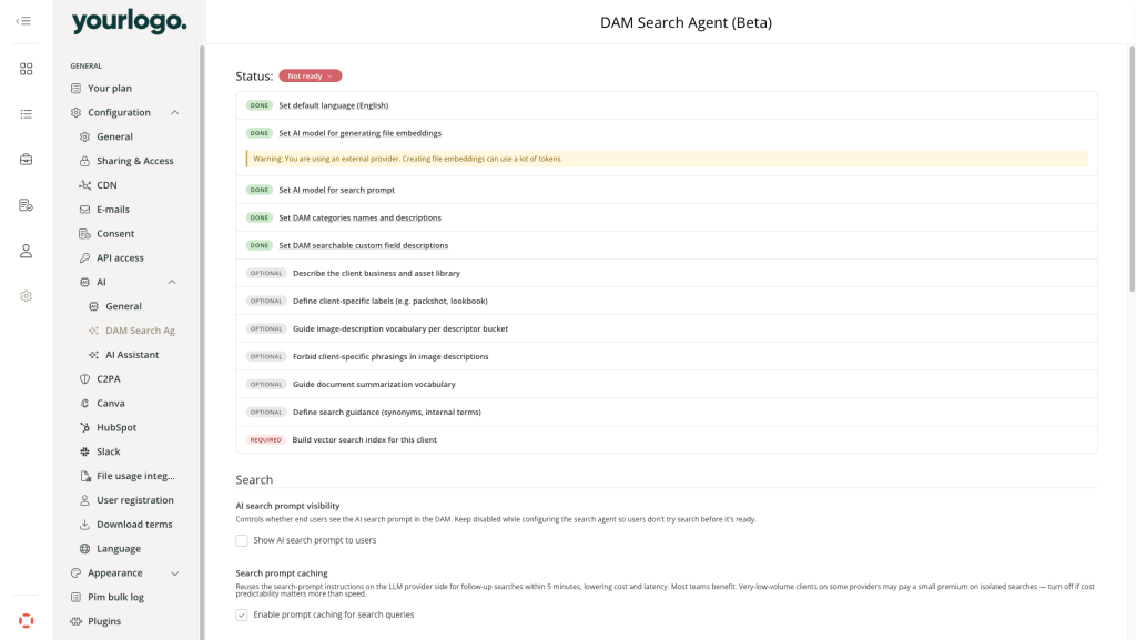 Kontainer Semantic Search configuration step by step